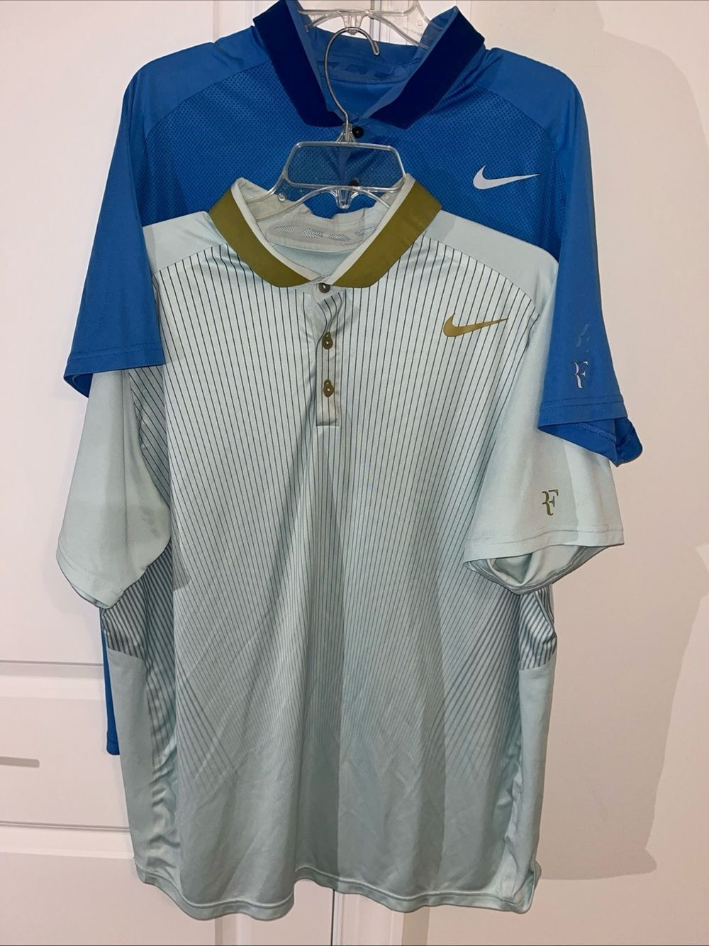 Two(2)Roger Federer Nike RF Tennis Polo Shirt-collector 2013 Basel & US Open 2XL